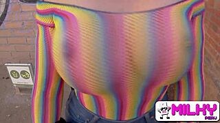 Busty Spanish Milf Caught Flashing in Park Gives Wild Outdoor Titty Fuck and Suck