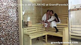 Grandpa hesitates choosing which mature shaved beauty to fuck first in foursome