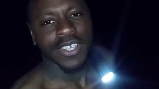 Intensely flashing my natural tits privately on warm night stalking my woman like a wolf