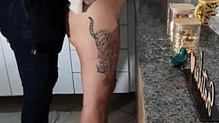 she tries eating breakfast but gets bent over for creampie pounding
