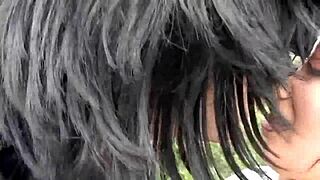 Italian milf seduces stranger for outdoor garden cock pounding