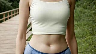 standing in lacy underwear on a forest bridge feels so thrilling 😏