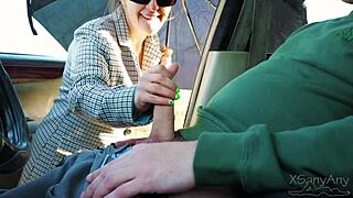 A nympho stranger catches you jerking and devours your cock