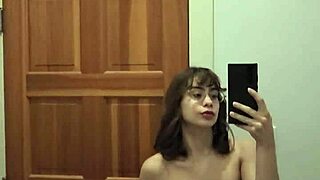 Horny petite college teen strips clothes ripped off shaved pussy closeup
