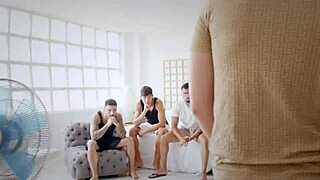 Rossa Vaxx slammed with double penetration in brutal gangbang