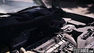 stranded blonde milf's hairy pussy aches for big cock pounding outdoors in ecstasy