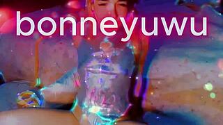 BONNYUWU ELF TEASES PANTYHOSE AND SKIRT FOR STEPDAD IN COSPLAY