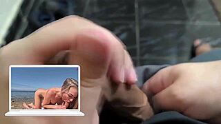 Nudist babe, ready for that hard anal pounding on the beach with massive cumshot?!