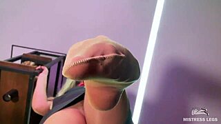Goddess Forces POV Nylon Sole Worship and Toe Sucking Below Her
