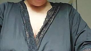 Brazilian BBW latina with big natural tits cooks nude on beach