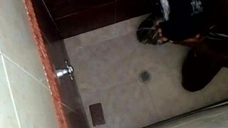 heart races spying bathroom shower toilet scene