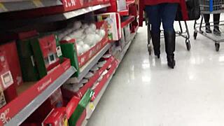 check out this candid babe shopping unaware on cam