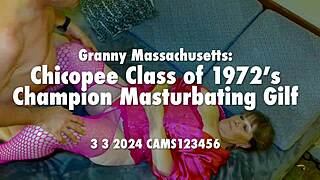 intriguing granny champion gilf masturbates retro style