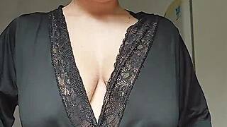 Brazilian BBW latina with big natural tits cooks nude on beach