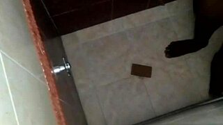 heart races spying bathroom shower toilet scene