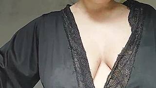 Brazilian BBW latina with big natural tits cooks nude on beach