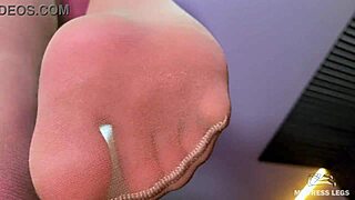 Goddess Forces POV Nylon Sole Worship and Toe Sucking Below Her