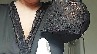 Brazilian BBW latina with big natural tits cooks nude on beach