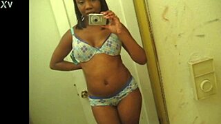 sexy ebony latina babes with huge natural tits strip nude in homemade selfies
