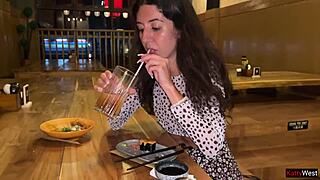 i suck cock in sushi bar toilet then eat cum rolls on face