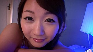 Cock-hungry Japanese babe's hairy beaver filled in intriguing creampie scene