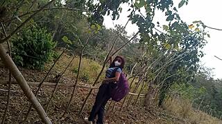 Latina Milf Flashes Big Natural Tits in Jungle Craving Outdoor Fuck