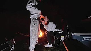 shh babe, bend over for sneaky doggystyle with monster cock at the campsite?
