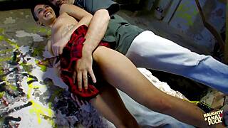 Skinny Dress Girl Deepthroats Before Outdoor Anal Thrill