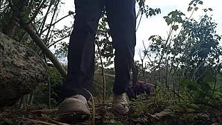 Latina Milf Flashes Big Natural Tits in Jungle Craving Outdoor Fuck