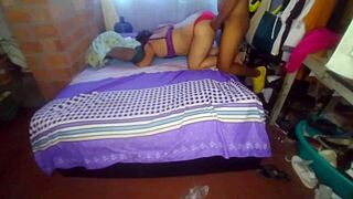 Latina neighbor sneaks bareback pounding from huge cock next door