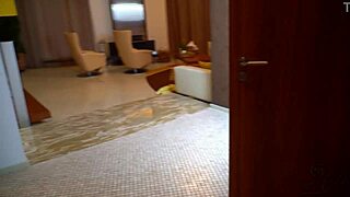 caught brunette milf watching him jerk off leads to wet pussy pounding