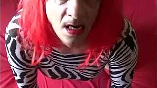 Crossdressing sissy begs real cock pounding ass cum throat video