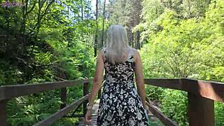 Remote vibrator buzzes park sweet girl orgasms publicly hard