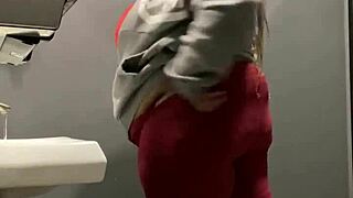 Bb milf bends over bar bathroom for fat ass big black cock creampie