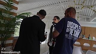 silvia soprano takes two cocks bts at beach house doggystyle creampie