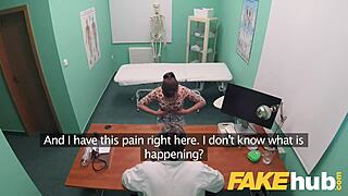 dirty doc sneaks big cock deep into patient's dripping tight pussy during fake exam