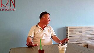 Ecstatic Waitress's Navel Feast Ignites Guest's Hunger