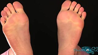 barefoot milf dominates with feet fetish glasses piercing tattoo control
