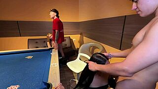 friends card game turns into wild orgy with latina petite blonde
