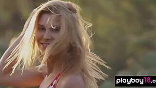 Petite Ukrainian Emily Rise Nude Body Glows in Sunlight