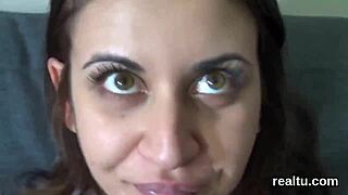 Glamorous Czech babe seduced in mall for POV pounding