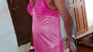 indian cd lara dsouza teases in pink satin nighty bdsm style