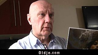 pervy old guy hammers young blonde teen pussy doggystyle