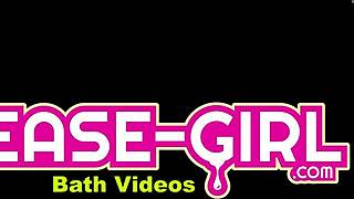 Sexy College Student Bathes for Daddy Interview and Cum Swallow