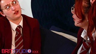 Redhead Uniformed Students Lick Pussy 69 College Lesbian Orgy