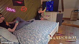Milf Seduces Gamer Fucks Bareback Fills Pussy Swallows Cum