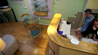 Young Redhead Candy Red Teases Old Cock Doggystyle Kitchen