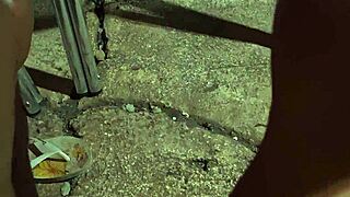 exhibitionist flashes big cock naked in public restaurant outdoor