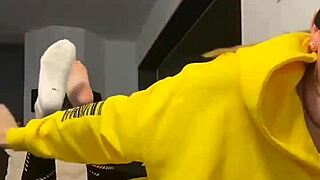 barefoot dirty socks feet fetish with smelly nike socks girl
