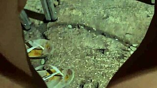 exhibitionist flashes big cock naked in public restaurant outdoor